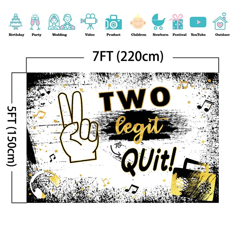 두 개의 Legit Quot Stopping 파티 배경 장식, 힙합 음악, 어린이 생일 축하 배경, 사진 촬영 포토부스