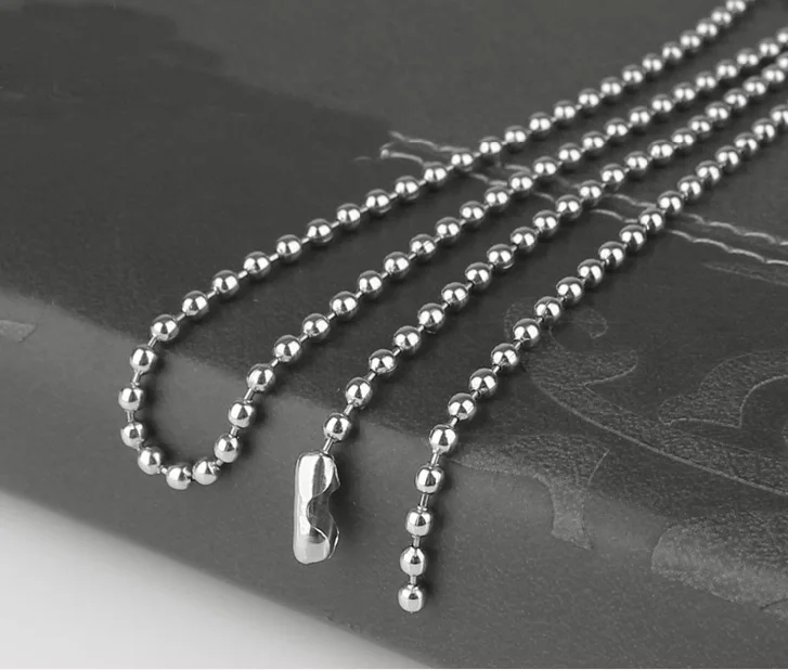 10/20/50/100pcs Wholesale Bulk Men Women Silver Color Stainless Steel Beads Ball Chain Necklace Jewelry 16-36\