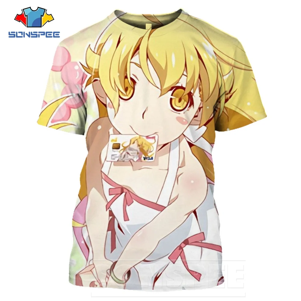 SONSPEE Anime 3d Print Sexy Girl  T Shirts Streetwear Men Game Kawaii Girl Women Fashion T-shirt Takuo Harajuku Street Top Tee