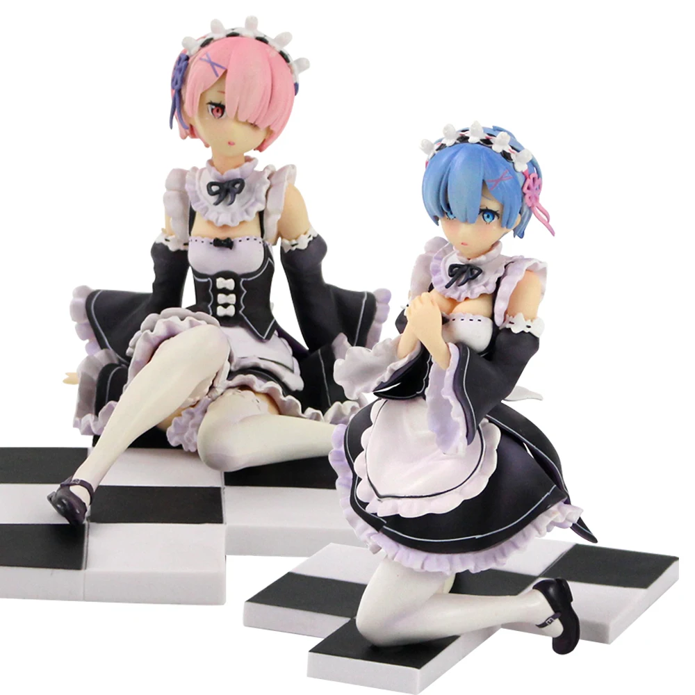 12-22cm Re:Life in A Different World From Zero Ram Rem Servant Suit Version Figure Doll PVC Collection Model Toys