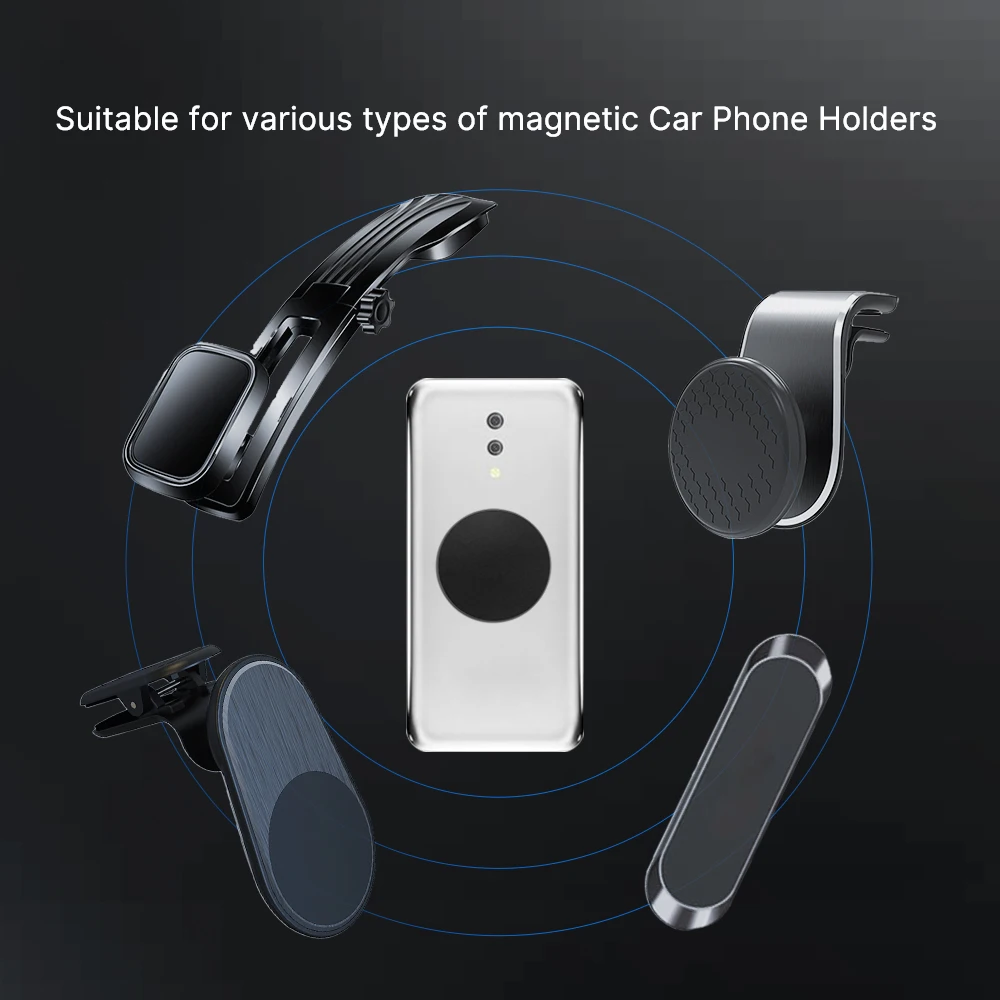 2pcs/lot Metal Plate For Magnetic Car Phone Holder Metal Iron Sheet Disk With Sticker Mobile Phone Magnet Stand Accessory