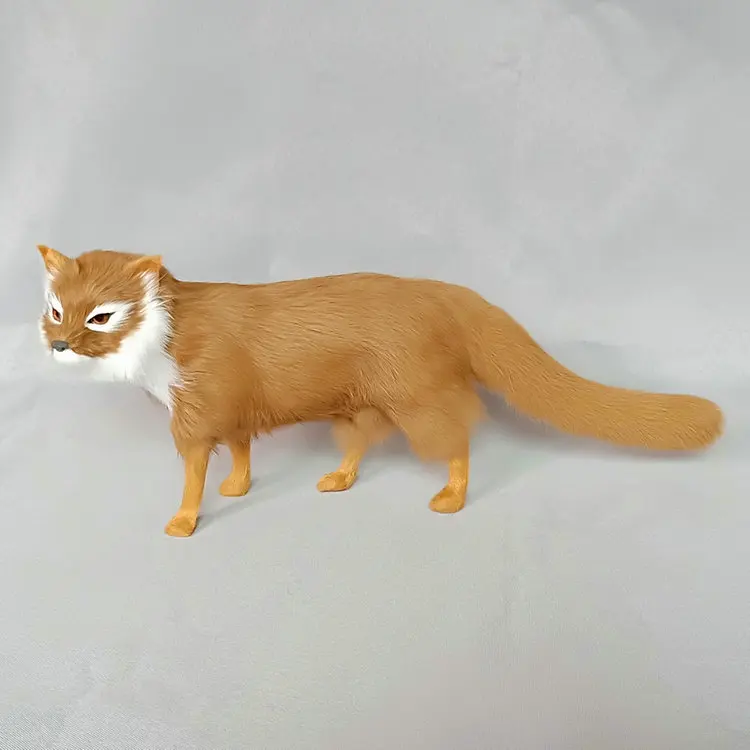 new real life yellow fox model plastic&furs cute simulation fox gift about 33x15cm xf2847