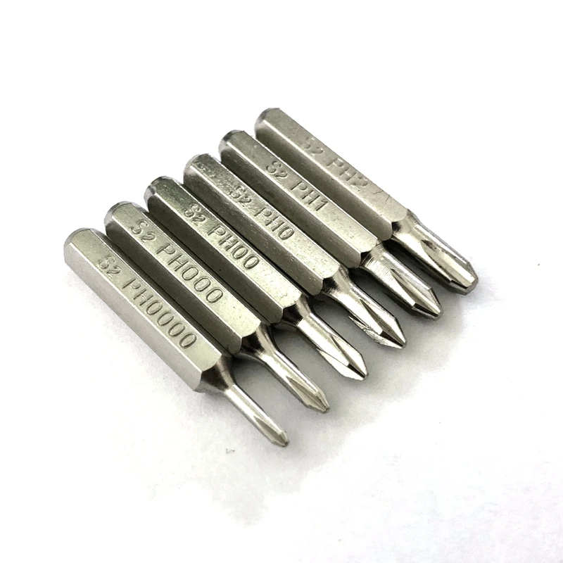 6pcs Precision phillips PH0000 Screwdriver Bits set H4×28mm 4mm 3/25 inch battery Repairing hand tools key to open iphone PH1/2