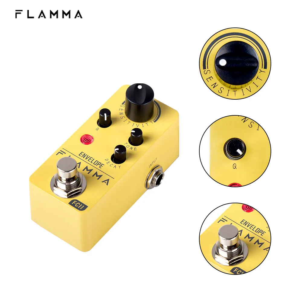 FLAMMA FC11 zarf filtre Analog oto Wah gitar efektleri Pedal gerçek Bypass Metal kabuk gitar pedalı