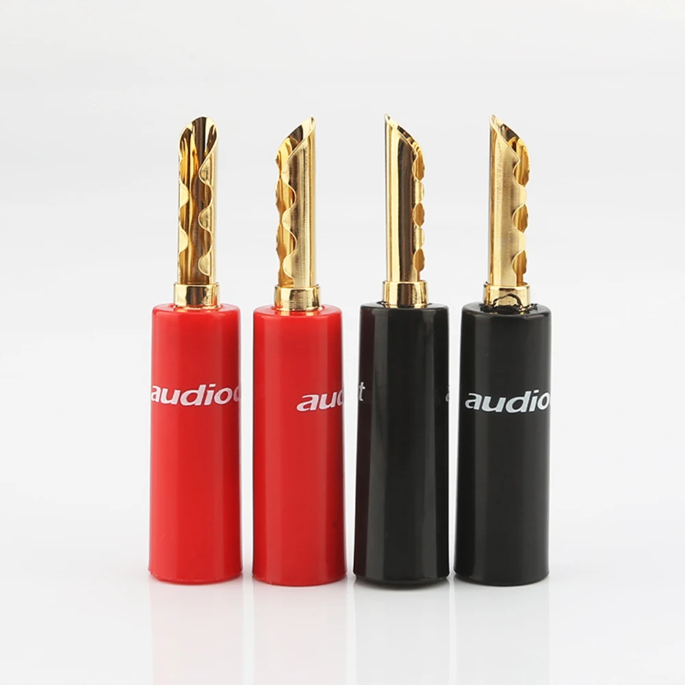 12pieces  BFA Banana Plug Connector 24K Gold Plated speaker cable plug