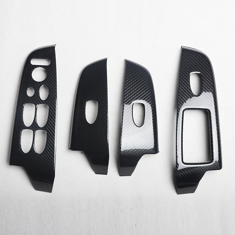 For honda civic 2006-2011 car Power window switch Window lifter trim, Carbon fiber pattern Interior Door sticker 2007 2008 2009