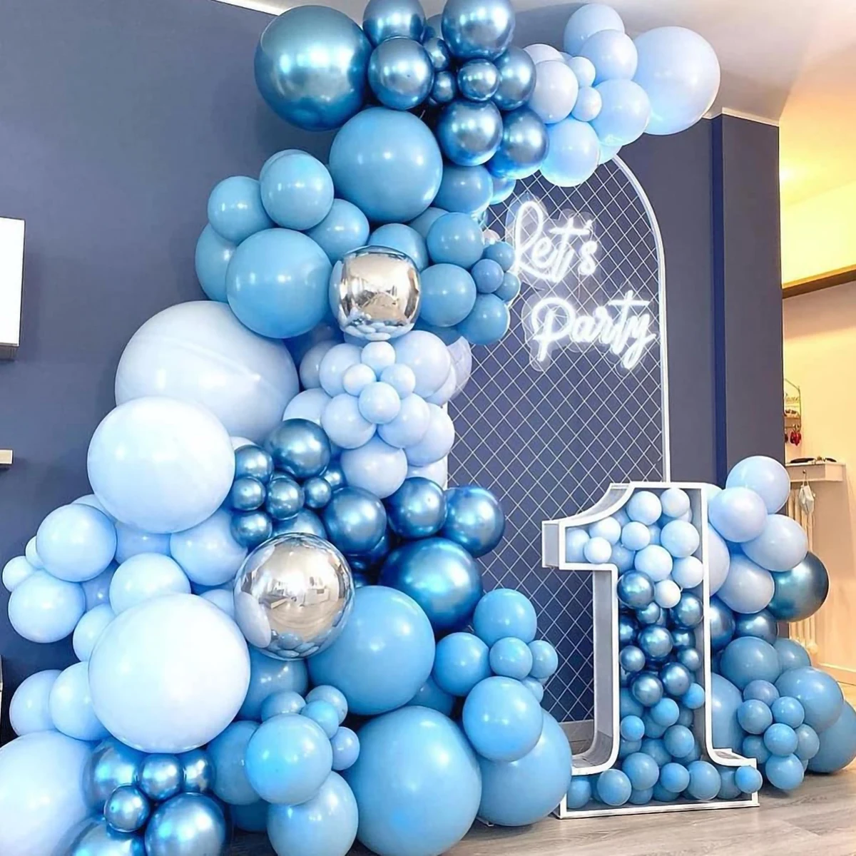 

Blue Silver Balloon Garland Arch Kit Party Aluminum Foil Metal Balon Wedding Birthday Party Decoration Kids Baby Shower Baloon