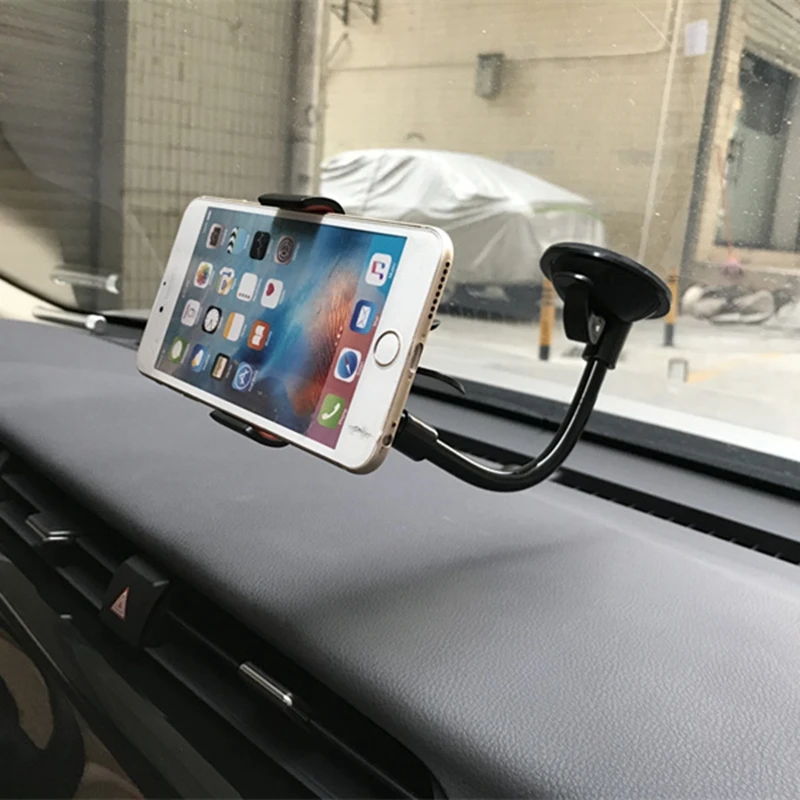 Universal Car Holder Sucker Phone Holder With Clip Stand Display Flexible Tupe for 360 Stand Display Support For Phone Holder