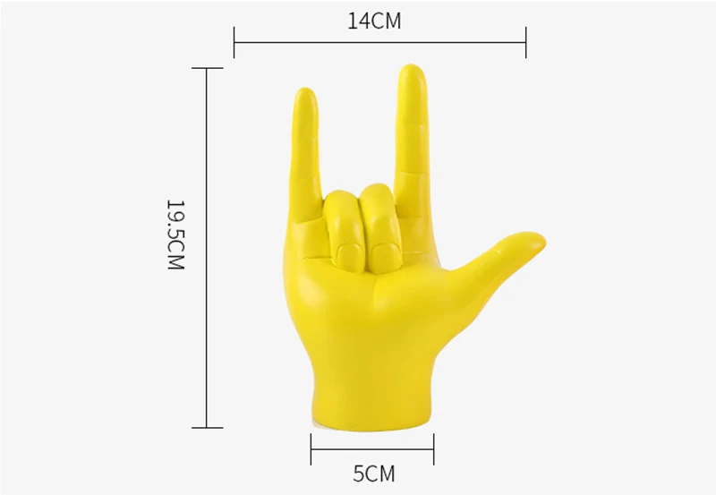 ERMAKOVA 19,5 cm Wohnkultur Dolmetscher Geschenk ICH Liebe Sie Zeichen Sprache Hand Statue Harz Handwerk Figurine Gold Hause Dekoration – Detail 3