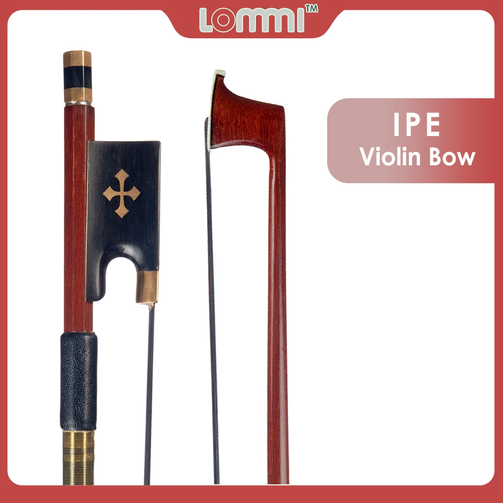 

LOMMI 4/4 Full Size IPE Round Stick Bows Abalone Slide Ebony Frog Black Mongolian Horse Hair Makes Heavy Low Tone