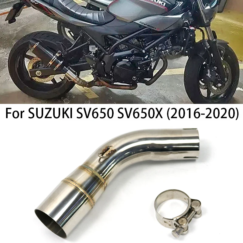 

For SUZUKI SV650 SV650X 2016 2017 2018 2019 2020 2021 51mm Motorcycle Exhaust Middle Link Pipe Muffler Tube Connection Escape