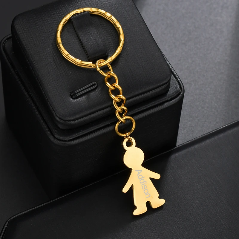 Fashion Family Boy Girl Key Rings Unisex Friends Personalized Engraved Name Date Keychain Meaningful Gifts