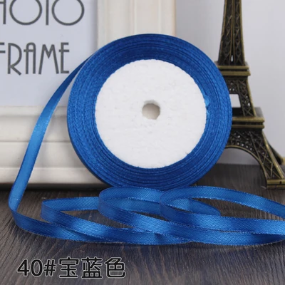 22meter/lot (6mm) (25 yards/roll) Navy blue Single Face Satin Ribbon Gift Wrapping Christmas ribbons Sewing Fabric Hand DIY