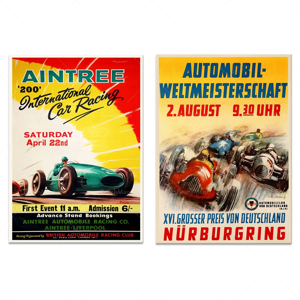 Vintage Nurburgring 1953 motor sport | Retro Auto Racing | Auto sport print