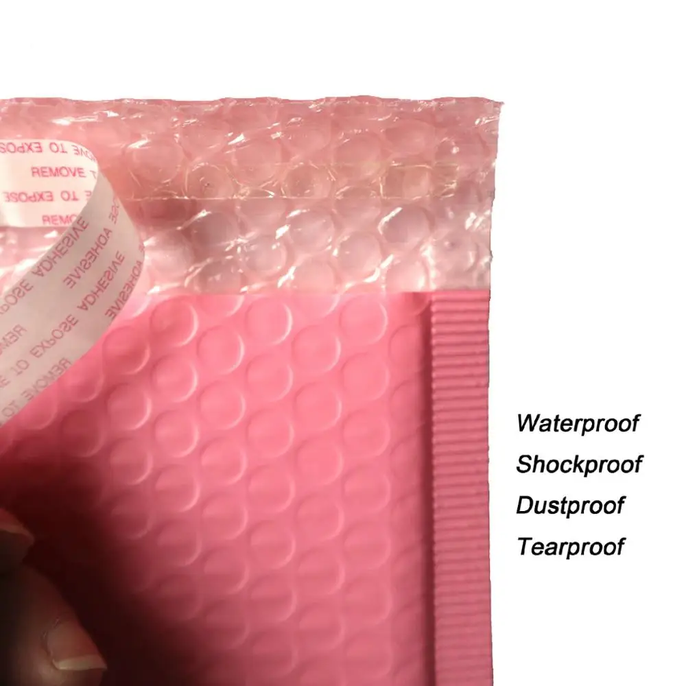 30pcs/lots Clothes Bags Light Pink Poly Bubble Mailer Bags Envelopes Padded Pink Self Sealing Mailer Sealing Mail Sacks