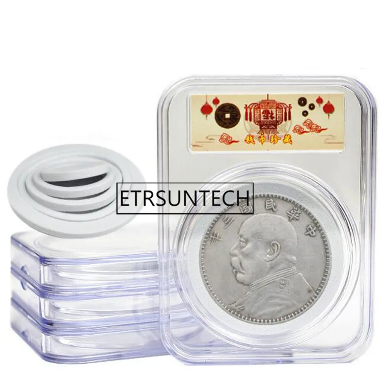 100pcs Case Display Coin Capsule Anti Scratch Transparent Gaine Dustproof Container Protective Storage Box Organizer