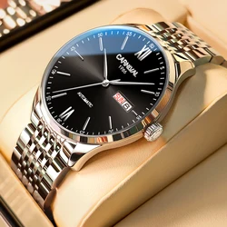 Carnival Stainless Steel Mechanical Watches Brand Luxury Automatic Watch Men Waterproof Wristwatch Male Clock Relogio Masculino