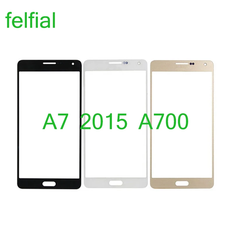 10Pcs/Lot For Samsung Galaxy A7 2015 A700 A700H A700F A700FD Touch Screen Front Panel Glass Lens Front Outer LCD With OCA