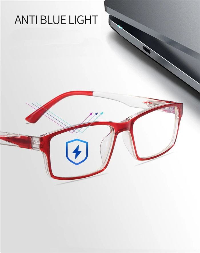 0 -0,5 -0,75 bis -6,0 blaues Licht blockierende quadratische Brillen mit Grad TR90 Myopie photochrome Brillen Damen Herren – Detail 2