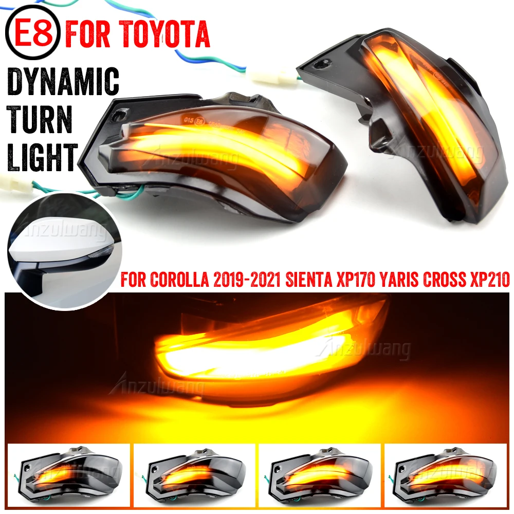 For Toyota Corolla Sport E210 Sienta XP170 Yaris XP210 2019 2021 LED Dynamic Side Mirror Indicator Blinker Sequential Light