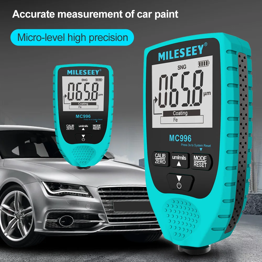 Mileseey MC996 MC998 Thickness Gauges Car Paint Film Coating Thick Detector Automobile Repair Tools 0-1500um Fe & NFe Probe Kits