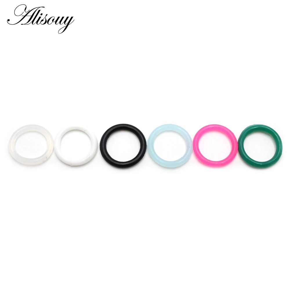 Alisouy 100pcs Rubber Silicone Seal Circle O-Rings Switch Dampeners Industrial Crafts DIY Jewelry For Ear Taper Expander Tunnels
