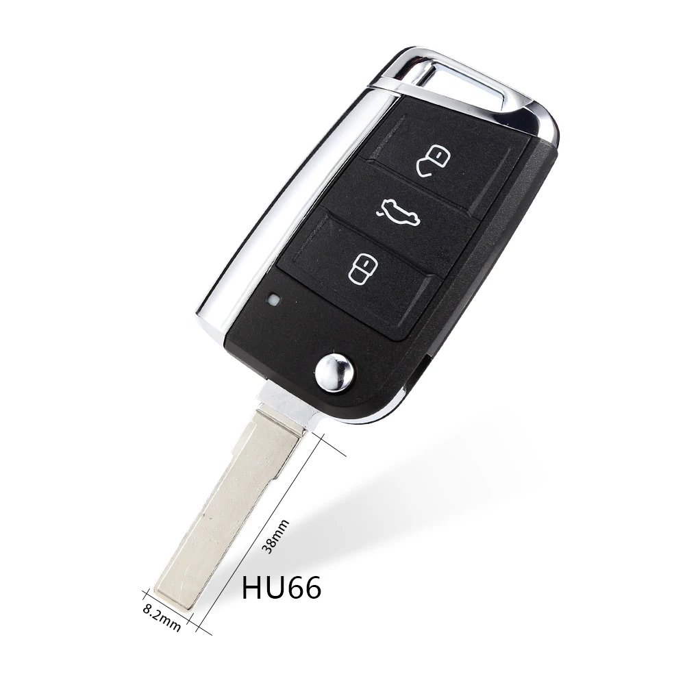 WhatsKey 3 button Flip Remote Car Key Shell Case For Volkswagen Skoda Octavia A7 VW Golf 7 MK7 Seat Leon Passat Beetle Polo Bora