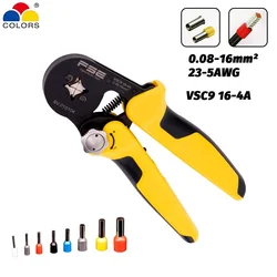 VSC9-16-4A 0.08-16mm^2 23-5AWG Adjustable Precise Crimp Pliers HSC9-16-4A Tube Bootlace Terminal Crimping Hand Tool