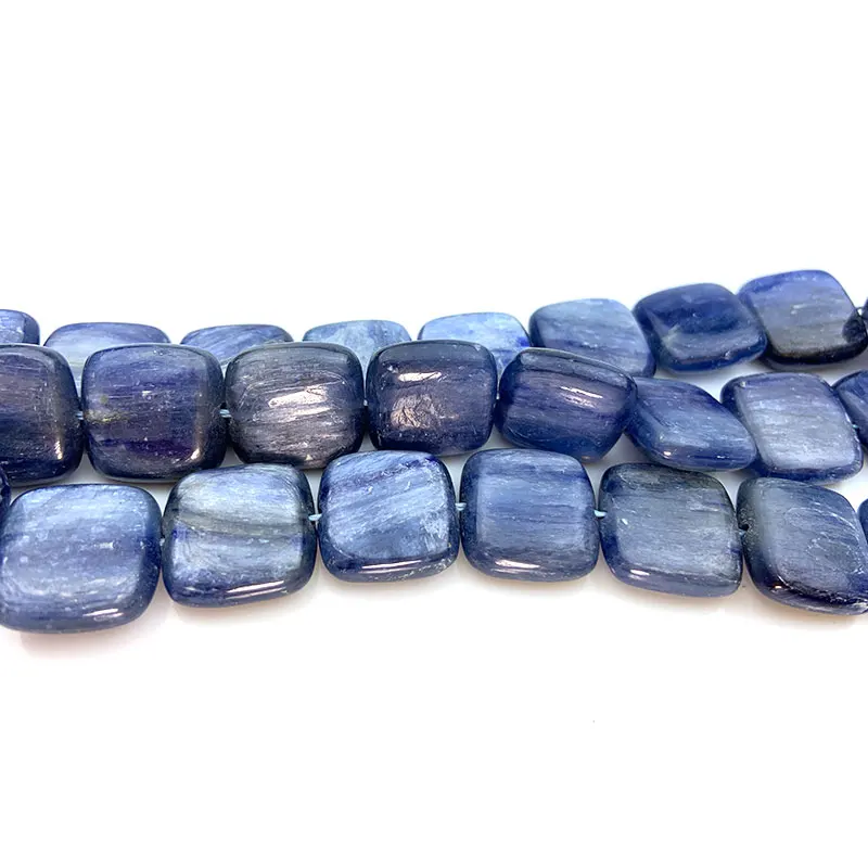 12-18mm Flat Square Blue Kyanites Natural Stone Beads For Jewelry Making Beads 15\'\' Needlework DIY Beads Bracelets For Women