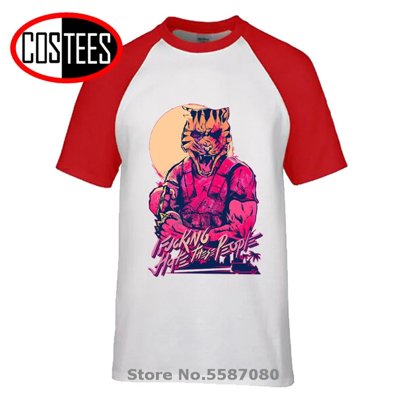 Geek hotline miami men t-shirt clothing new 2017 male t shirt print pattern o-neck casual top-down shooter video game teeshirt