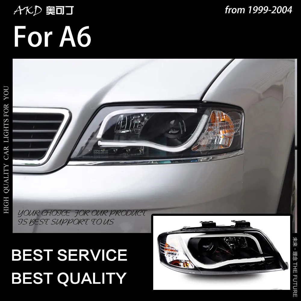 AKD Car Styling Head Lamp for Audi A6 Headlights 1999-2004 A6 C4 LED Headlight LED DRL Hid Bi Xenon Head Lamp Auto Accessories