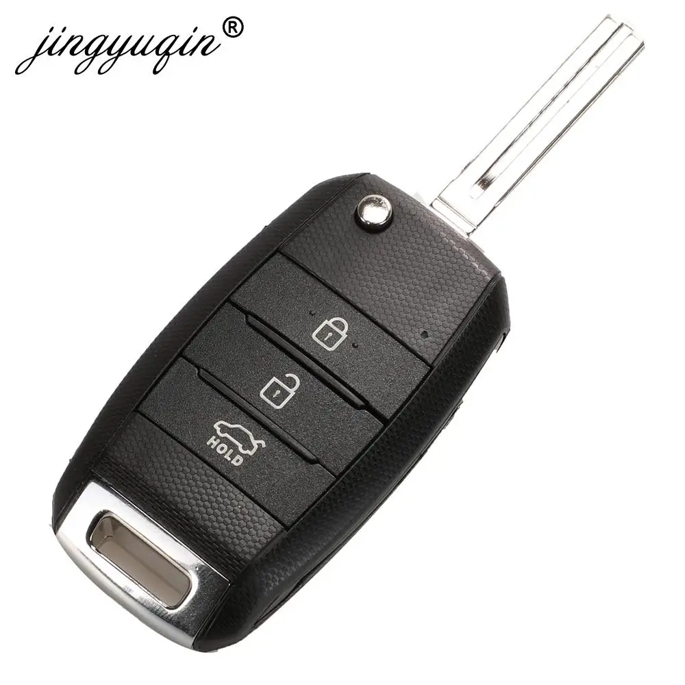 jingyuqin 3/4BT Flip Remote Car Key Shell For Kia Carens Ceed Rio Sportage Optima Sorento Cerato Soul Forte Seltos Fob Housing