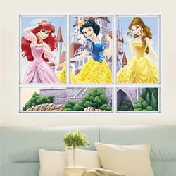 3d Vivid Lovely Cartoon Princess Castle Wall Stickers For Kids Room Butterfly Home Decoration Wall Decals