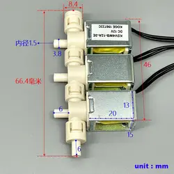 DC 12V Køge KSV4WB Micro Solenoid วาล์ว3-Way ปกติปิด Air Gas วาล์ว Triple วาล์ว Parallel วาล์ว