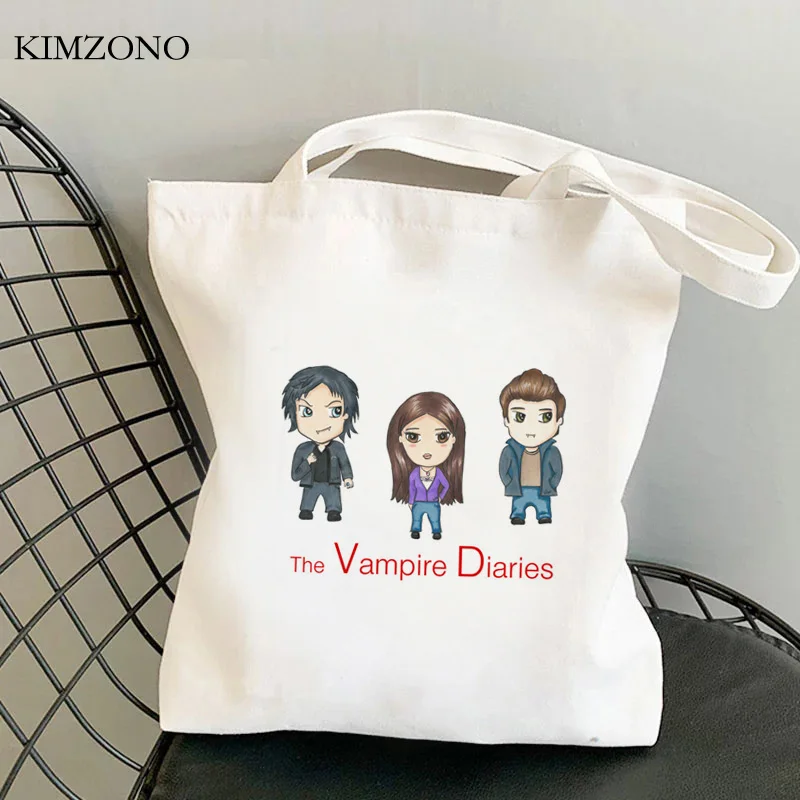 the Vampire Diaries shopping bag canvas recycle bag shopper bolsas de tela reusable jute bag bag sac cabas reciclaje custom