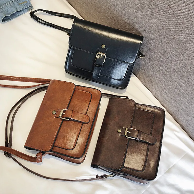 JIAMEN New Vintage Women Flap Fashion Casual Leather Shoulder Bags Lady Crossbody Messenger Bag Elegant Envelop Clutch Purse