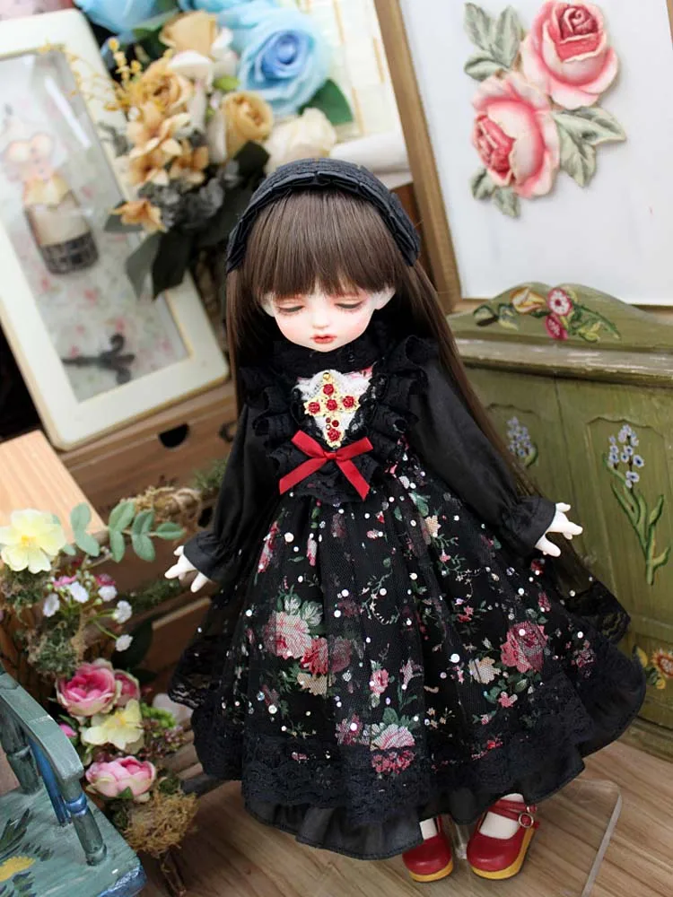 

Bjd Doll Clothes Doll Dress+ Hair Band Dress For 1/3 1/4 1/6 Bjd Sd Blyth Doll Accessories