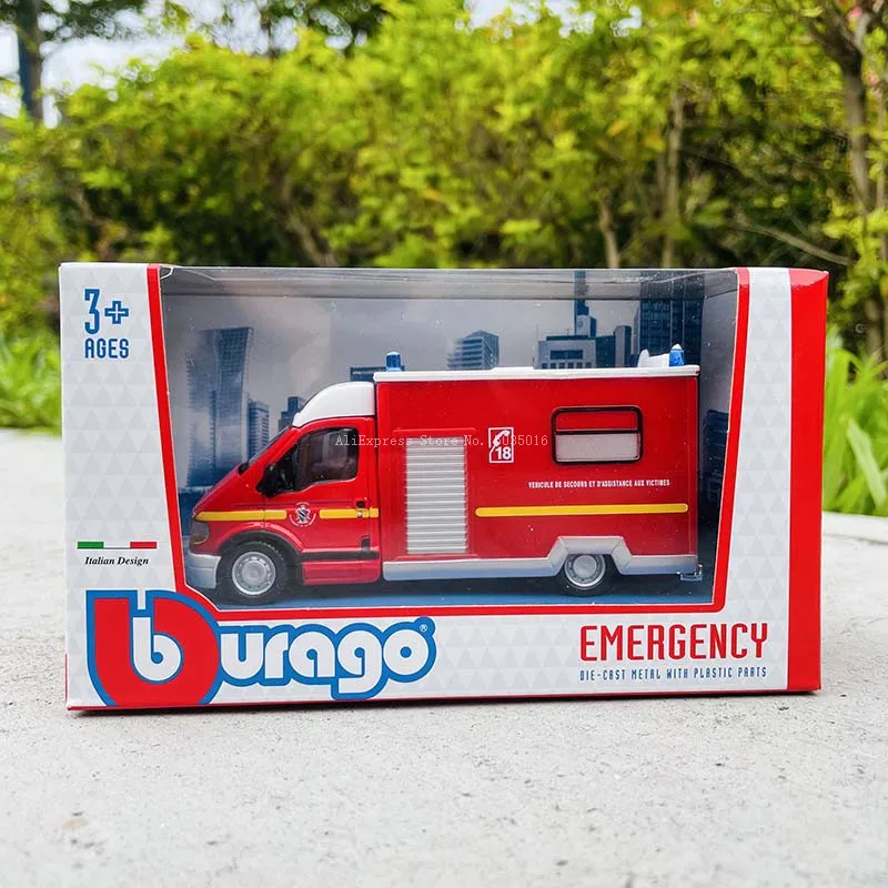 Bburago 1:50 Renault Master Fire truck engineering vehicle die casting metal children toy boyfriend gift simulation alloy car