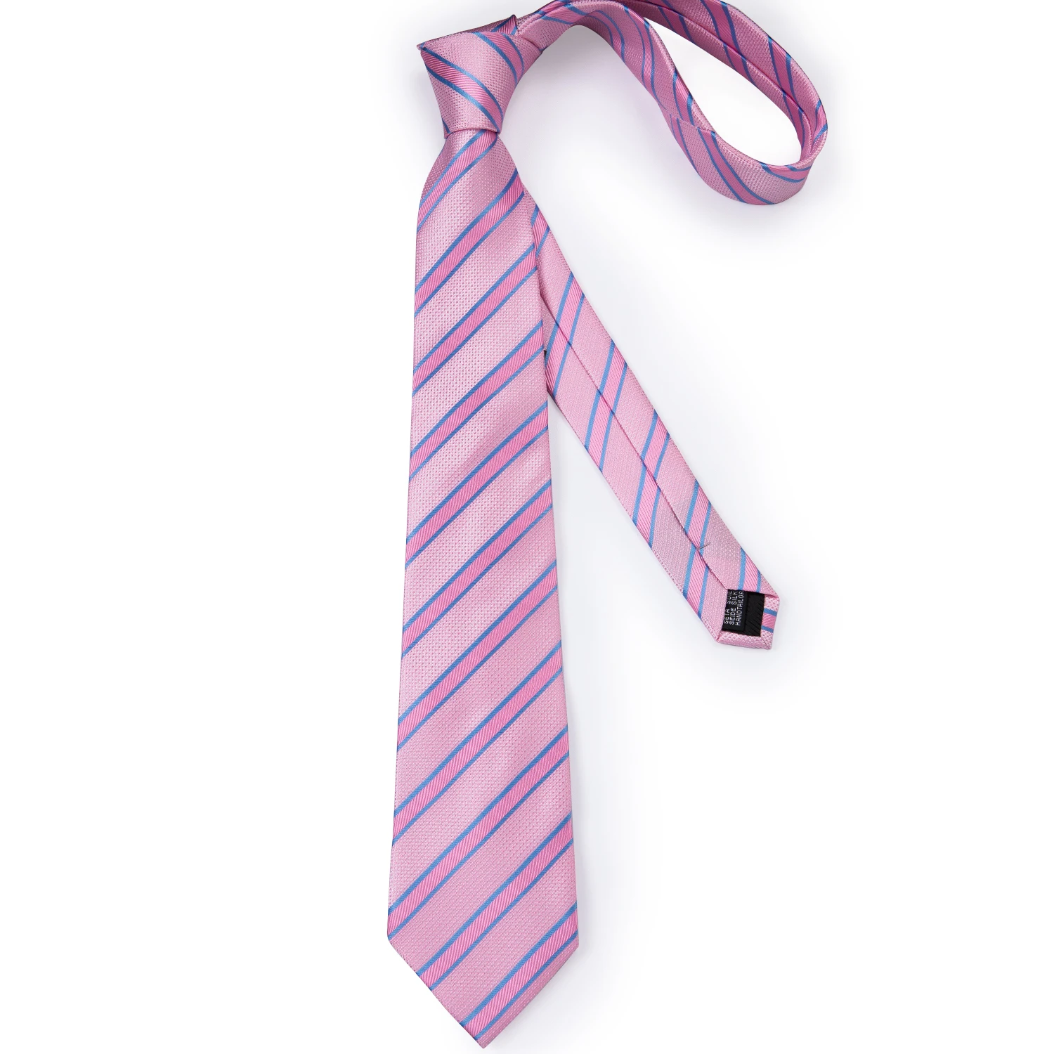 Hochwertiges Rosa Gestreiftes Paisley-Herrenkrawatten-Set 8cm Business Hochzeit Party Accessoires Herren Krawatte Einstecktuch-Set Herren Geschenk – Detail 13