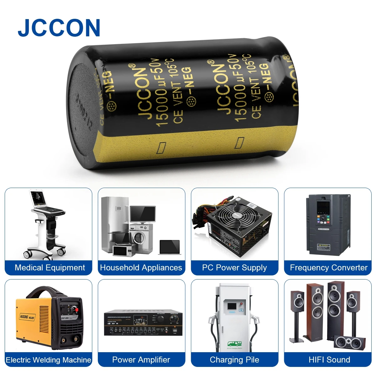 2Pcs JCCON Audio Electrolytic Capacitor 50V 4700UF 6800UF 10000UF 15000UF 22000UF For Hifi Amplifier High Frequency Low ESR