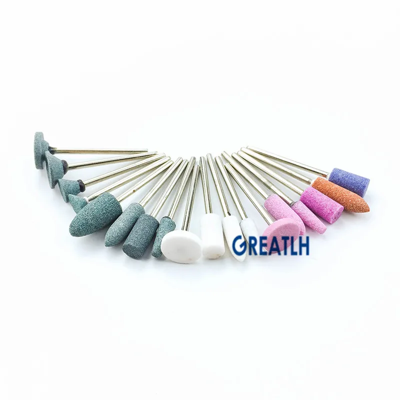 100pcs/set Teeth Polishing Drills Dental Medium Gravel Ceramic Stone Pink Polishing Burs 2.35mm Shank Dental Dentist Supplies