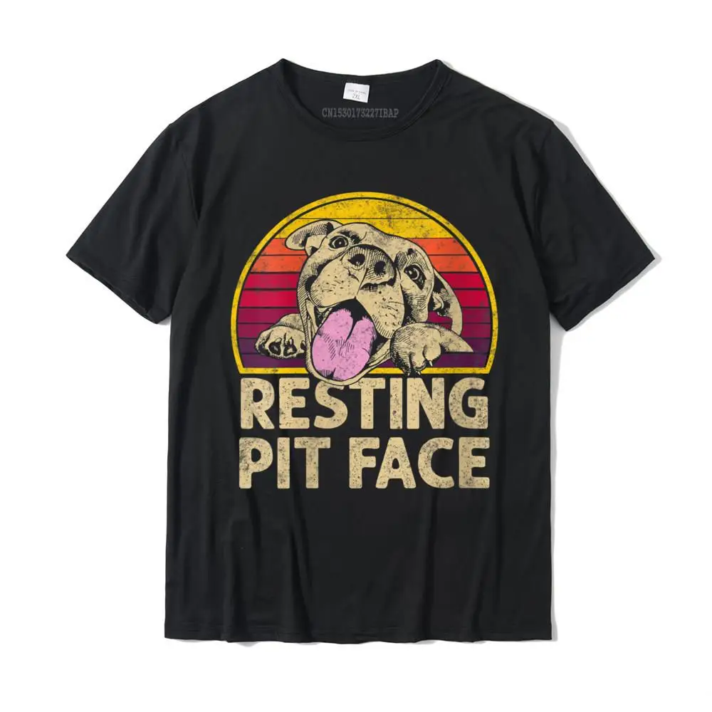 Womens Dog Pitbull Resting Pit Face Funny For Pitbull Lovers T-Shirt Cotton Men\'s Top T-Shirts Simple Style Tops Shirt Prevalent