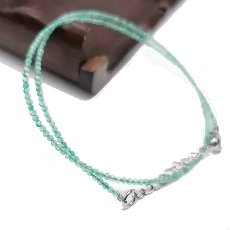 Cute and Simple Lapis Lazuli Crystal Quartz 2mm Mini Beads Pendant Necklace Handmade Nepal Jewelry Girls Choker Necklace