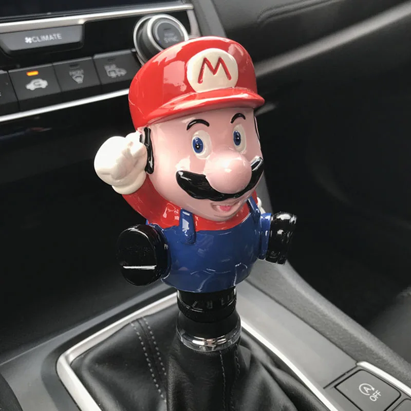 

Car modification gear Shift Knob head wave stick manual cartoon character super Mary head gear lever Universial Auto Accessiores