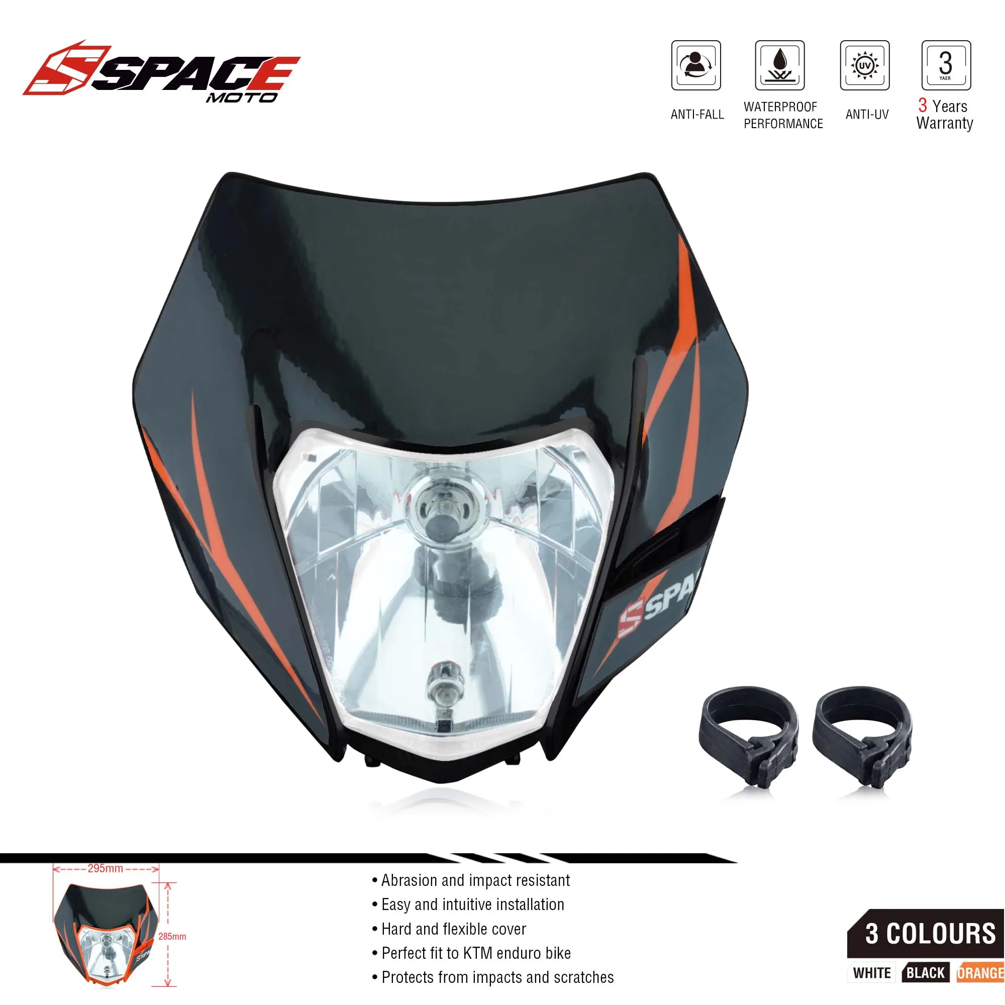 Image of Raum Universal Motorrad Scheinwerfer Kopf Lampe Beleuchtung Enduro Dual Sport Dirt Bike H4 Scheinwerfer Verkleidung Für Honda Suzuki KTM