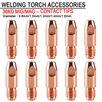 36KD Welding Torch Tips Consumables M8*30mm 0.8/1.0/1.2/1.4/1.6 mm Torch Gun Contact Tips MIG/MAG Co2/Gas Welding Accessories