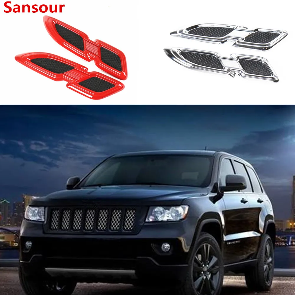 

Sansour Car Stickers for Jeep Grand Cherokee Car Body Air Flow Vent Cover Fender Engine Cover for Grand Cherokee Accessories