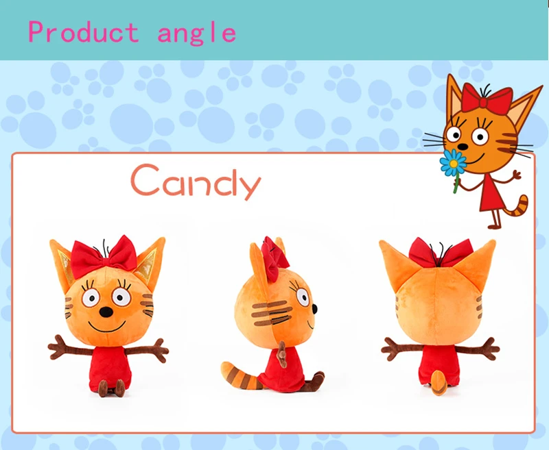 Muñeca de peluche con diseño de gatos para niños, muñeco de peluche con diseño de dibujos animados, con diseño de gatos y galletas, para regalo