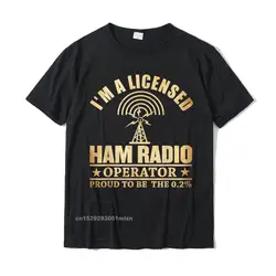 Camiseta de algodón con licencia de operador de Radio Ham, camisa informal de Hip Hop, descuento