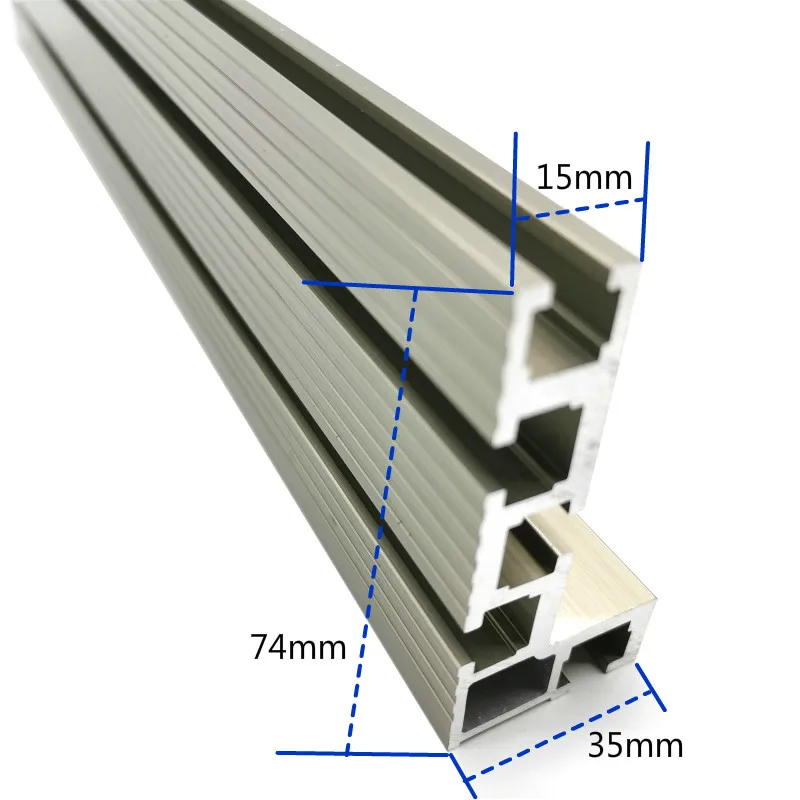 Connettore del recinto del calibro del mitra per falegnameria altezza di alluminio del recinto di profilo di 600mm 74mm con le piste a T e le staffe scorrevoli